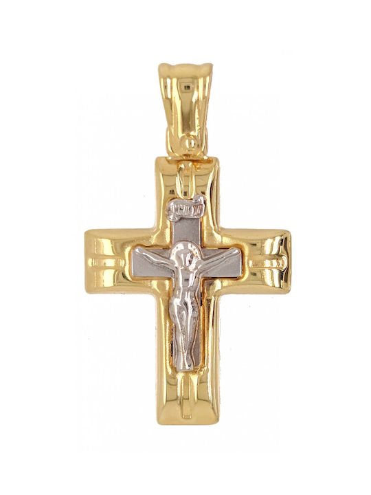 Mertzios.gr Gold Cross 14K with the Crucified