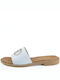 Ragazza Leather Women's Flat Sandals in White Color