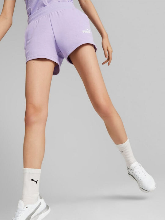 Puma Essential 4'' Women's High-waisted Sporty Shorts Lilac