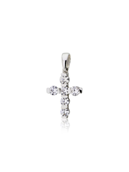 Skaras Jewels Women's White Gold Cross 14K