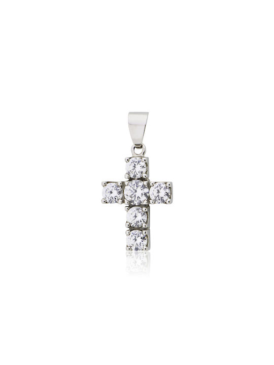 Skaras Jewels Women's White Gold Cross 14K