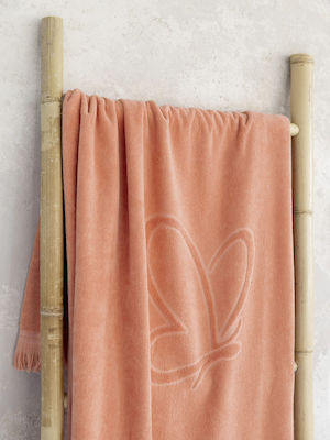 Nima Cabana Beach Towel Cotton Coral 160x90cm.