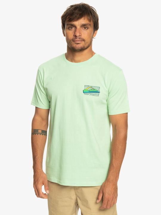 Quiksilver Retro Fade Ανδρικό T-shirt Πράσινο με Στάμπα