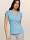 Bodymove 614 Women's T-shirt with V Neck Light Blue 614-15