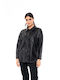 Biston -6 Women's Short Lifestyle Artificial Leather Jacket for Winter Black