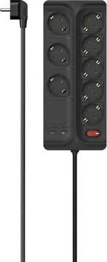 HAMA Steckdosenleiste 8 Positionen mit Schalter und Kabel 1.5m