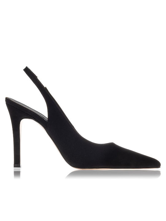 Sante Pointed Toe Heel with Strap Black