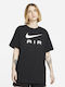 Nike Air Γυναικείο Αθλητικό T-shirt Μαύρο