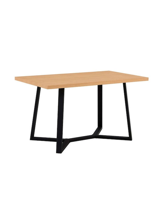 Emely Table Dining Room Wooden with Metal Frame 140x80x77cm