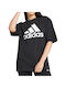 Adidas Big Logo Boyfriend Feminin Sport Oversized Tricou Negru
