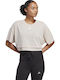 Dance Crop Damen Oversized Crop T-Shirt Schnell trocknend Beige