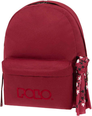 Polo Original Scarf Schulranzen Rucksack Junior High-High School in Burgundisch Farbe 2023