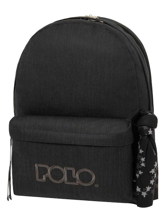 Polo Original Double Scarf School Bag Backpack Junior High-High School in Black color 2023