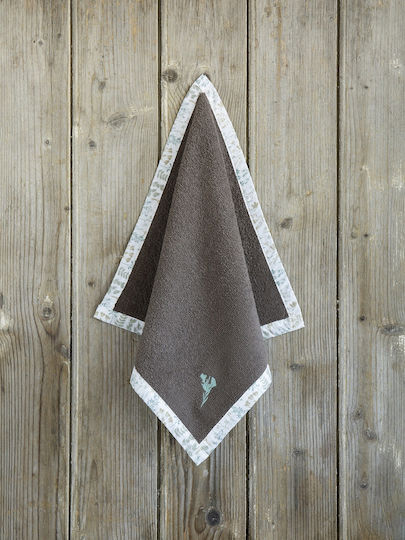 Nima Tarragon Handtuch aus 100% Baumwolle in Braun Farbe 40x40cm