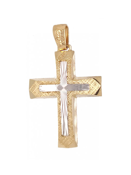 Mertzios.gr Gold Cross 14K Double Sided