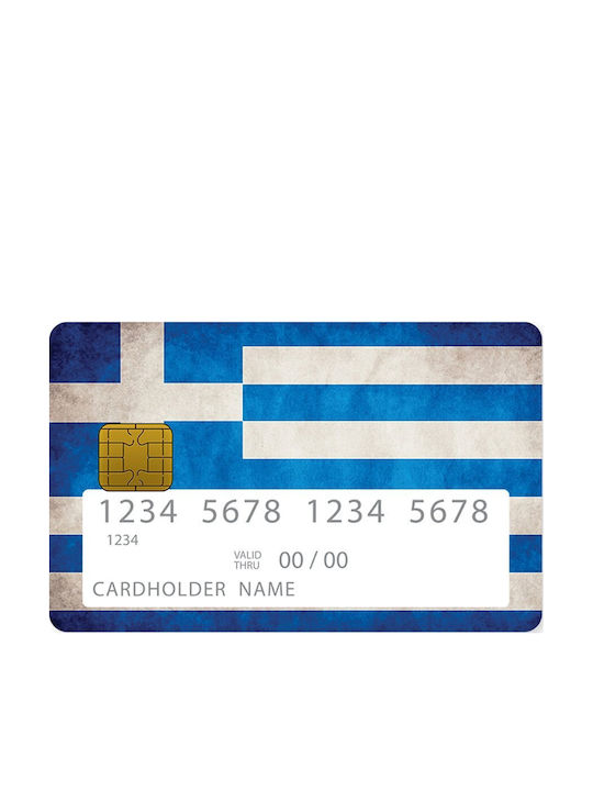 Smartfits Greek Flag Adhesive Cover for Credit Card Large