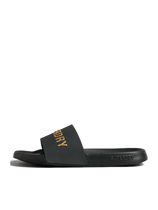 Superdry Ανδρικά Slides Μαύρα