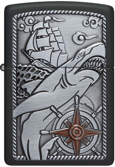 Zippo Αντιανεμικός Αναπτήρας Φλόγας Ship Shark Emblem