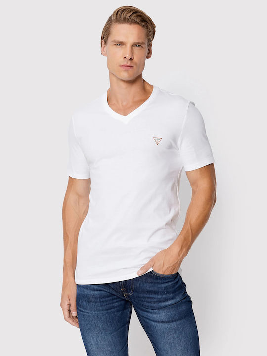 Guess Herren T-Shirt Kurzarm Weiß