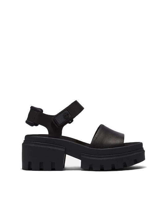 Timberland Women's Flat Sandals With a strap In Black Colour