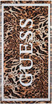 Guess Animal Prosop de Plajă de Bumbac Iconic Leopard Big C 180x100cm.