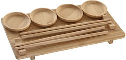 DKD Home Decor Sushi Set Wooden Brown 16pcs