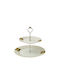 Zen Collection Porcelain Dessert Tower Stand with 2 Tiers White Ø26.7cm