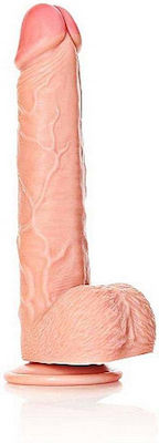 Shots RealRock Straight Realistic Dildo with Scrotum & Suction Cup Flesh 28cm