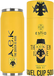 Estia Travel Cup Стъкло Термос Неръждаема стомана Без BPA Жълт 500мл с Слама