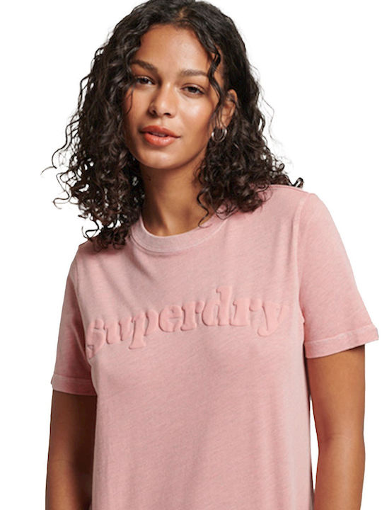 Superdry Γυναικείο T-shirt Ροζ