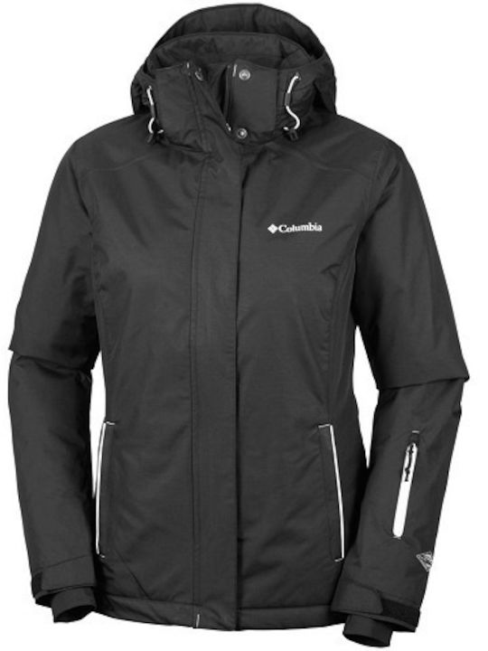 Columbia Women's Short Sports Jacket for Winter with Hood Black