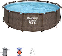 Bestway Steel Pro Στρογγυλή με Μεταλλικό Σκελετό Καφέ Bestway Steel Pro Στρογγυλή με Μεταλλικό Σκελετό Καφέ