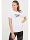 DKNY DP2T5894 Femeie Tricou Alb DP2T5894-0091