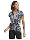 Adidas Essentials Minimal Branding Women's Athletic T-shirt Fast Drying with V Neckline Gray