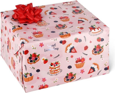 Legami Milano Cake Einwickelpapier für Geschenke Rosa 200x70cm.