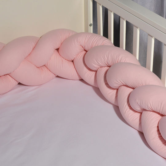 Baby Oliver Crib Bumpers Braided Inside Pink 20x200cm