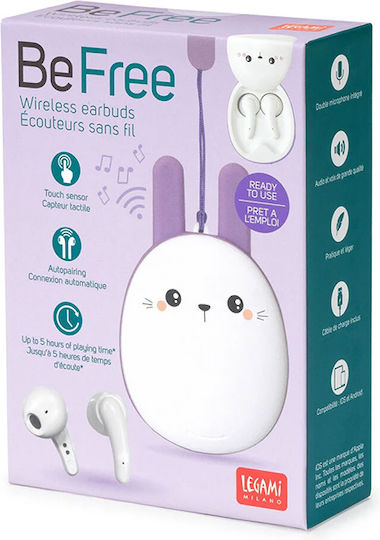 Legami Milano Be Free In-Ear Bluetooth Handsfree Kopfhörer mit Ladekoffer Bunny