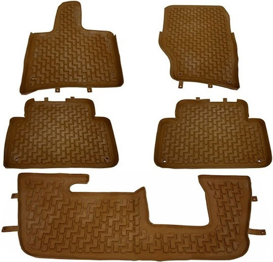 Carner Set of Front and Rear Mats 5pcs Tray Type for Audi Q7 Beige