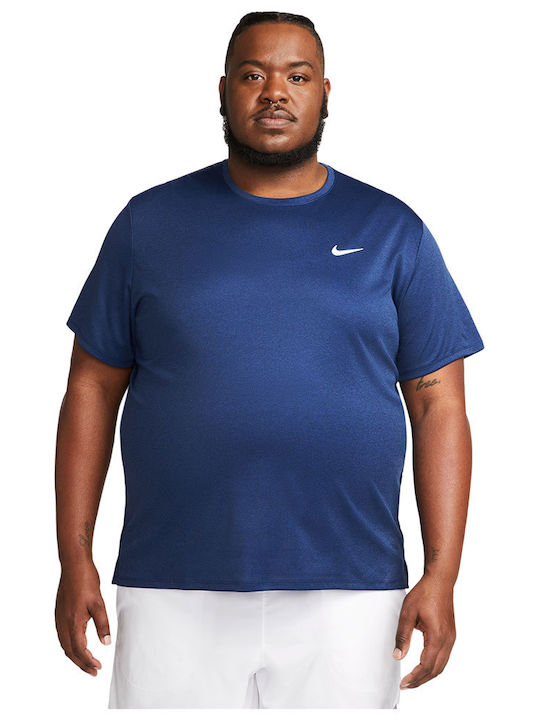 Nike Bărbați T-shirt Sportiv cu Mânecă Scurtă Dri-Fit Albastru