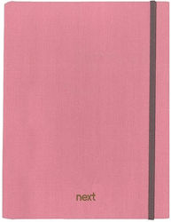 Next Spiral Notebook Ruled B5 175 Sheets 5 Subjects Fabric Pink 1pcs