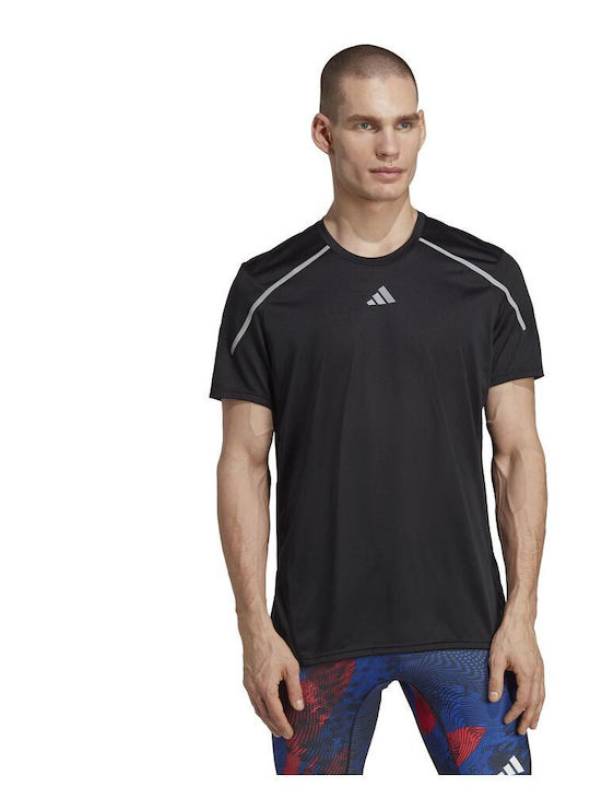 Adidas Bărbați T-shirt Sportiv cu Mânecă Scurtă Negru