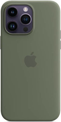 Apple Silicone Case with MagSafe Umschlag Rückseite Silikon Olive (iPhone 14 Pro Max)