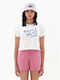 Emerson Γυναικείο Crop T-shirt Floral Λευκό