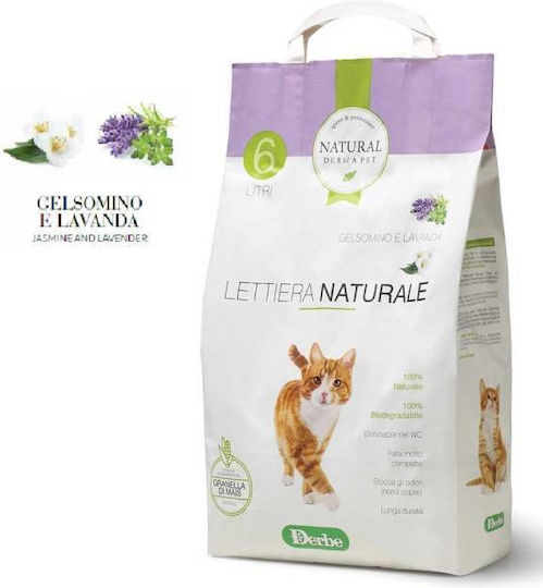 Natural Derma Pet Lettiera Naturale Pflanzliche Katzenstreu mit Duft Lavendel 2.85kg