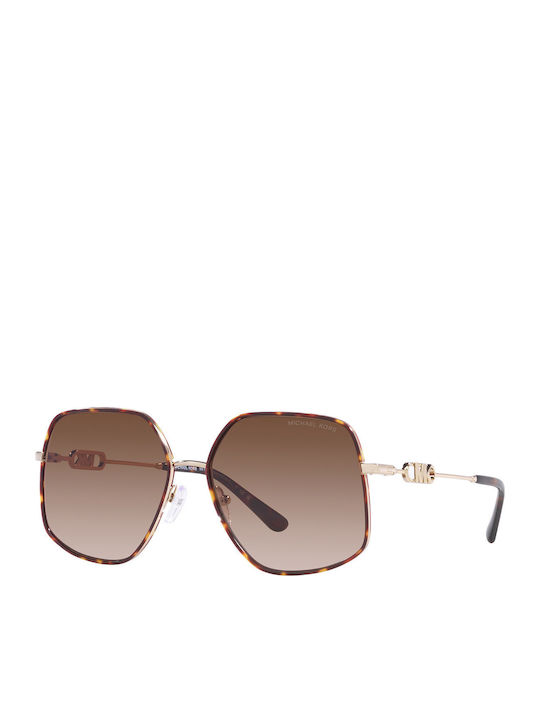 Michael Kors Empire Butterfly Women's Sunglasses with Brown Tartaruga Metal Frame and Brown Gradient Lens