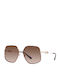 Michael Kors Empire Butterfly Women's Sunglasses with Brown Tartaruga Metal Frame and Brown Gradient Lens
