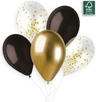 Set of 5 Balloons Latex Gold 33cm