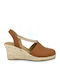 Anatomische Damenplattformen im Espadrilles-Stil Tabac Braun