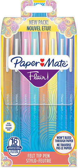 Paper Mate Mate Flair Маркери за Рисуване 1мм Многоцветен 16бр