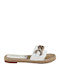Flache Sandalen für Damen in Weiß Farbe